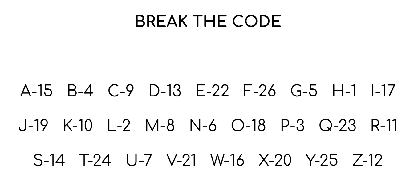 BREAK THE CODE