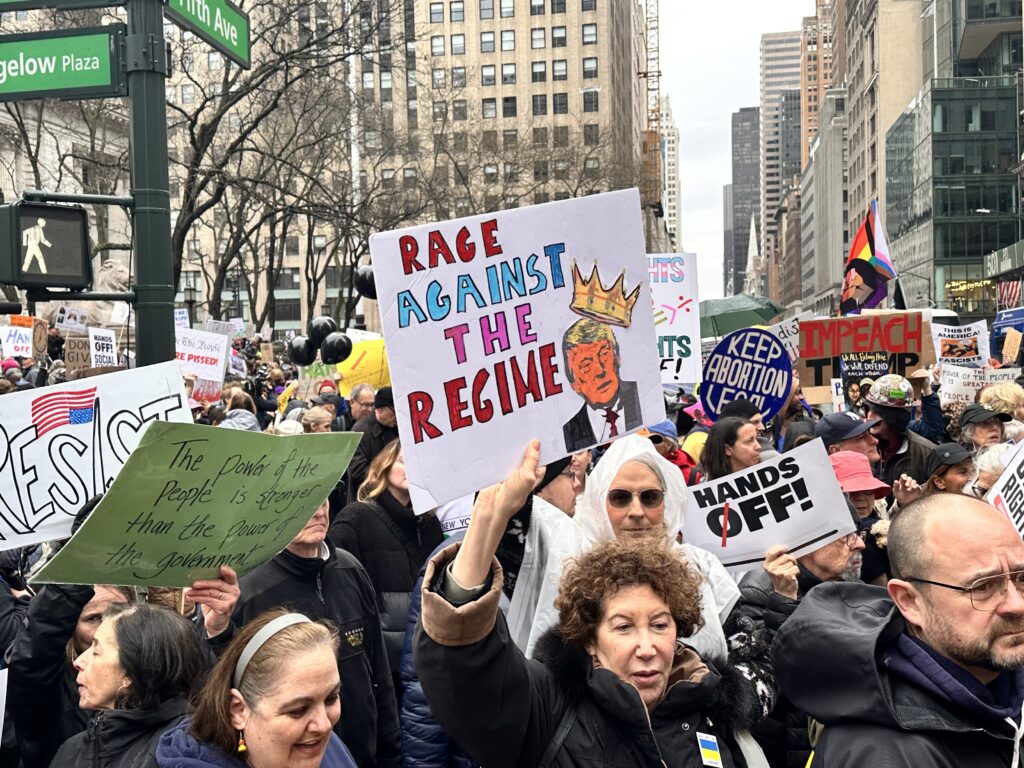  "Rage Against The Regime" was captured during the spirited  "Hands Off! New York City Fights Back Rally" in Manhattan's Garment District April 5th, 2025.